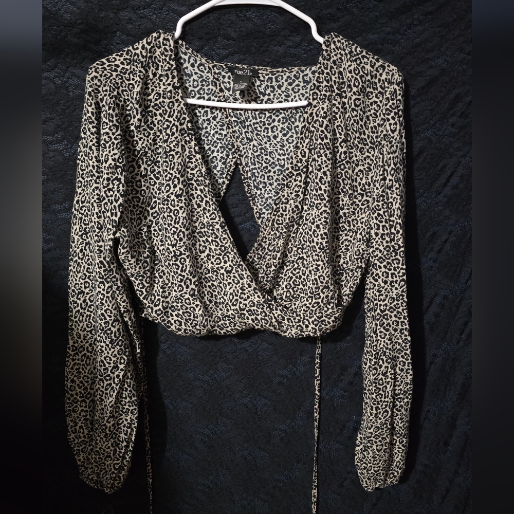 Rue21 Animal Print Wrap Blouse